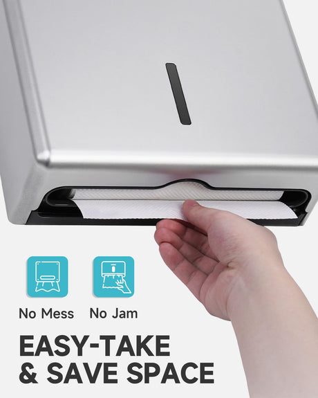 AIKE Commercial Wall Mount Paper Towel Dispenser with Lock, 400 Sheet Capacity, Fits Folded Size 10" x 3.5" Towels, Model AK5302 - AIKE Direct Store