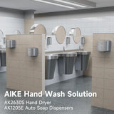 AIKE Air Wiper Compact Electric Hand Dryer for Commercial Bathroom, AK2630s