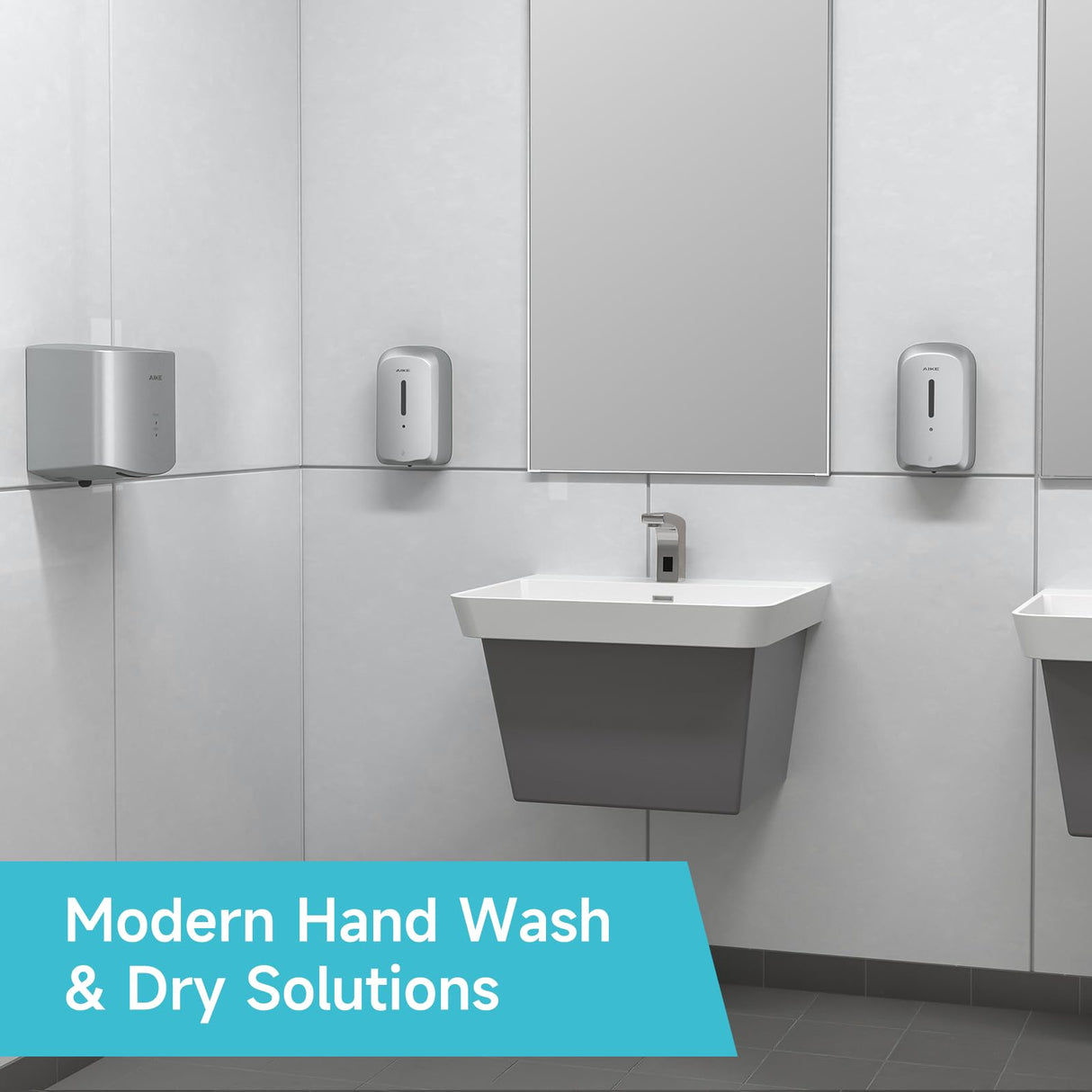 AIKE Automatischer, mit 5 Gängen verstellbarer Flüssigseifenspender, 27 Fl Oz, AK1205