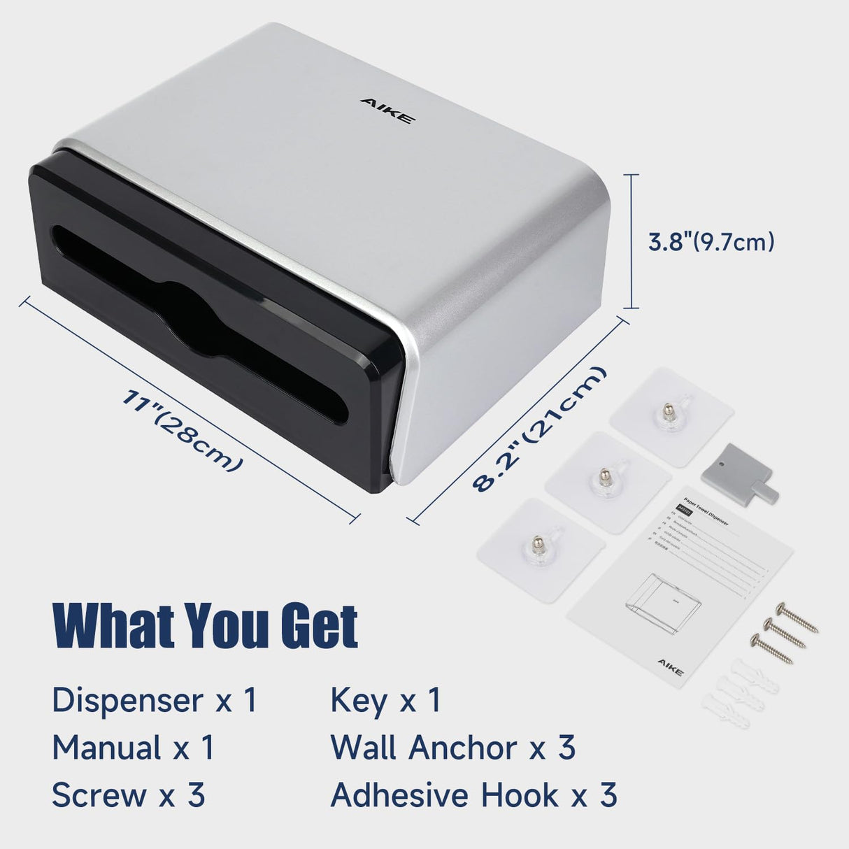 AIKE Paper Towel Dispenser 200 Sheets Capacity,Model AK5101 - AIKE Direct Store