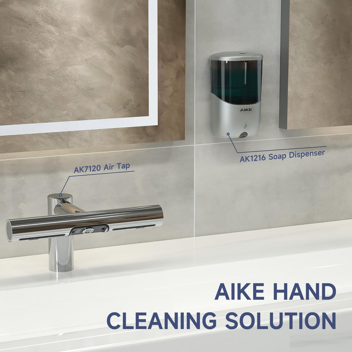 AIKE Automatic Wall-Mounted Soap Dispenser for Bathroom and Kitchen 24fl.oz/700ml, Model AK1216 - AIKE Direct Store