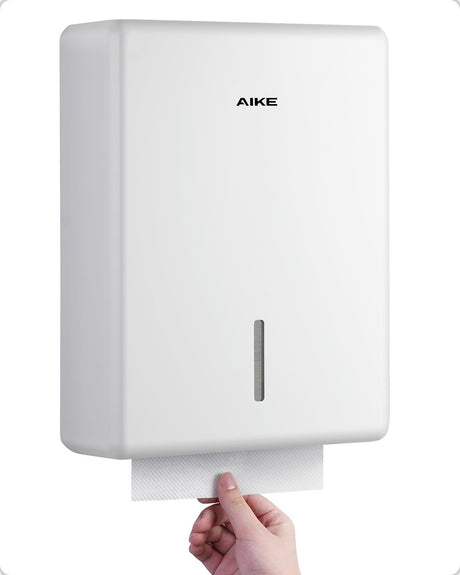 AIKE Commercial Wall Mount Paper Towel Dispenser with Lock, 400 Sheet Capacity, Fits Folded Size 10" x 3.5" Towels, Model AK5302 - AIKE Direct Store