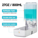 AIKE Manual Liquid Soap Dispenser with Extended Pump, 27fl oz /800ml Large Capacity for Commercial Bathrooms,Model AK1008 - AIKE Direct Store