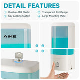 AIKE Wall-mounted Manual Liquid Soap Dispenser for Commercial Restrooms Large Capacity 40.58 fl oz/1.2L , Model AK1007 - AIKE Direct Store