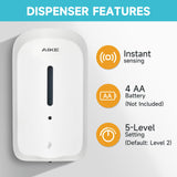 AIKE Automatischer, mit 5 Gängen verstellbarer Flüssigseifenspender, 27 Fl Oz, AK1205
