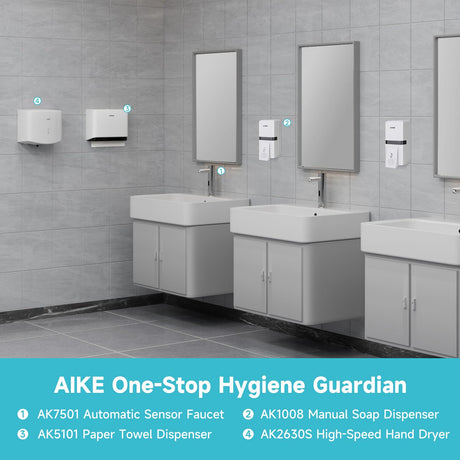 AIKE Manual Liquid Soap Dispenser with Extended Pump, 27fl oz /800ml Large Capacity for Commercial Bathrooms,Model AK1008 - AIKE Direct Store