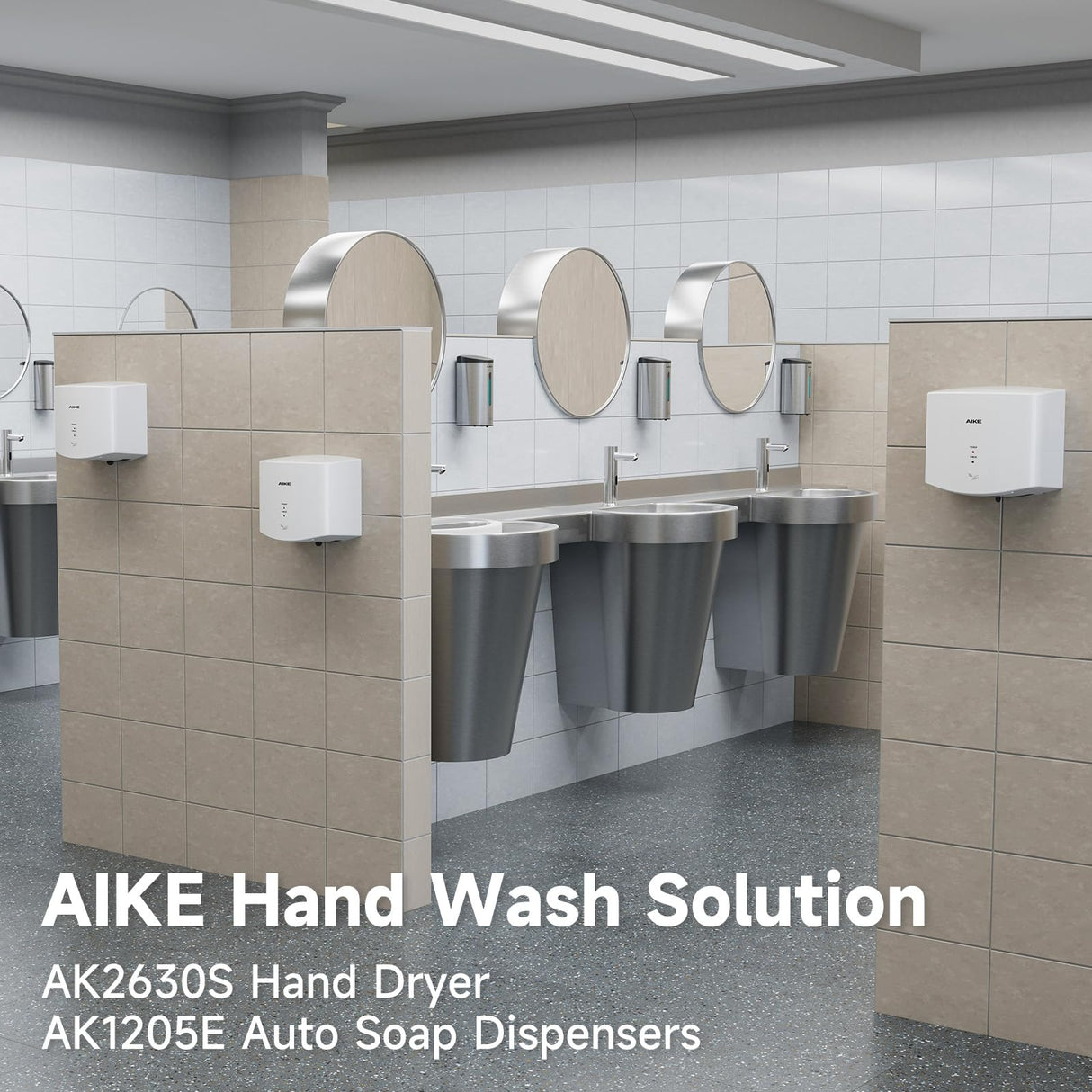AIKE Air Wiper Compact Electric Hand Dryer for Commercial Bathroom, AK2630s