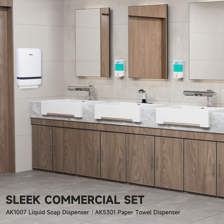 AIKE Wall-mounted Manual Liquid Soap Dispenser for Commercial Restrooms Large Capacity 40.58 fl oz/1.2L , Model AK1007 - AIKE Direct Store