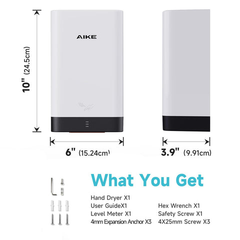 AIKE Electric Slim Hand Dryer For Household & Commercial Bathroom, AK2822