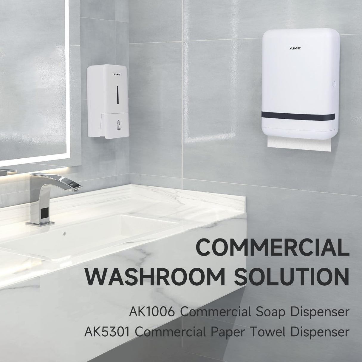 AIKE Commercial Wall Mount Paper Towel Dispenser with Lock,400 Sheets Large Capacity,Model AK5301 - AIKE Direct Store