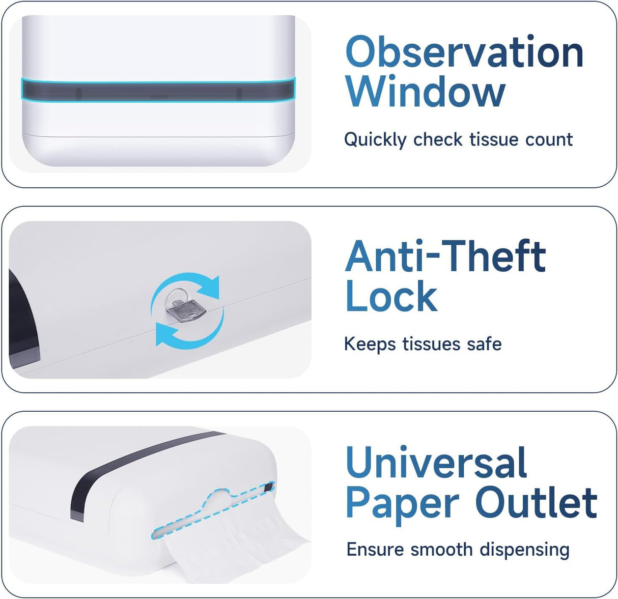 AIKE Commercial Wall Mount Paper Towel Dispenser with Lock,400 Sheets Large Capacity,Model AK5301 - AIKE Direct Store