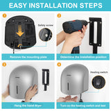 AIKE Low Noise Warm Hand Dryer for Home Bathroom , Easy Installation, 1500W-1900W,AC110V-130V, Model AK2637