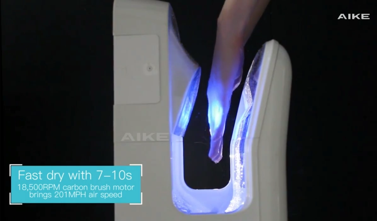 AIKE Premium Hand Dryer With LED Timing For Commercial Bathroom, AK2005H
